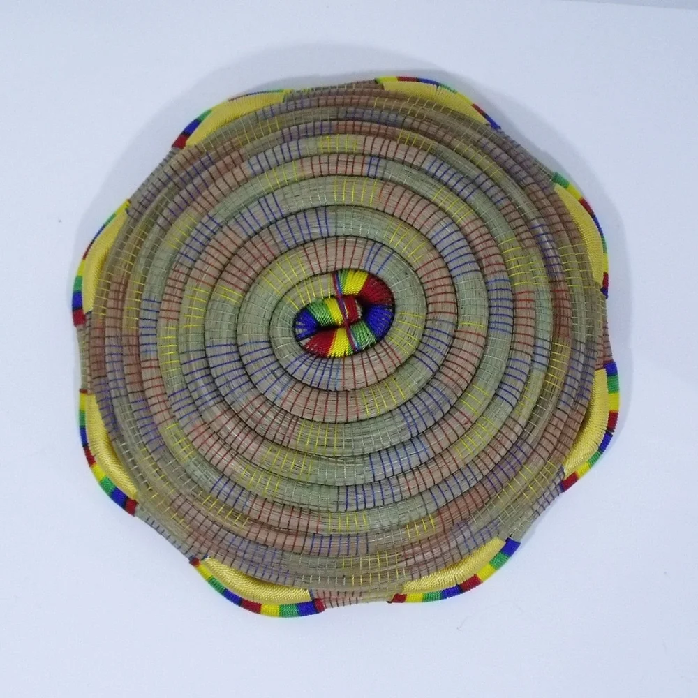Hand Woven Rainbow Needle Bowl